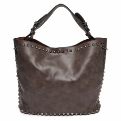 Roadster Brown Studded Shoulder Bag with Pouch